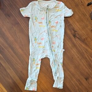 Birdies White One Piece with Colorful Prints